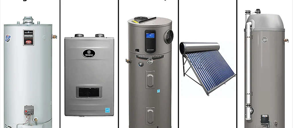 different water heaters